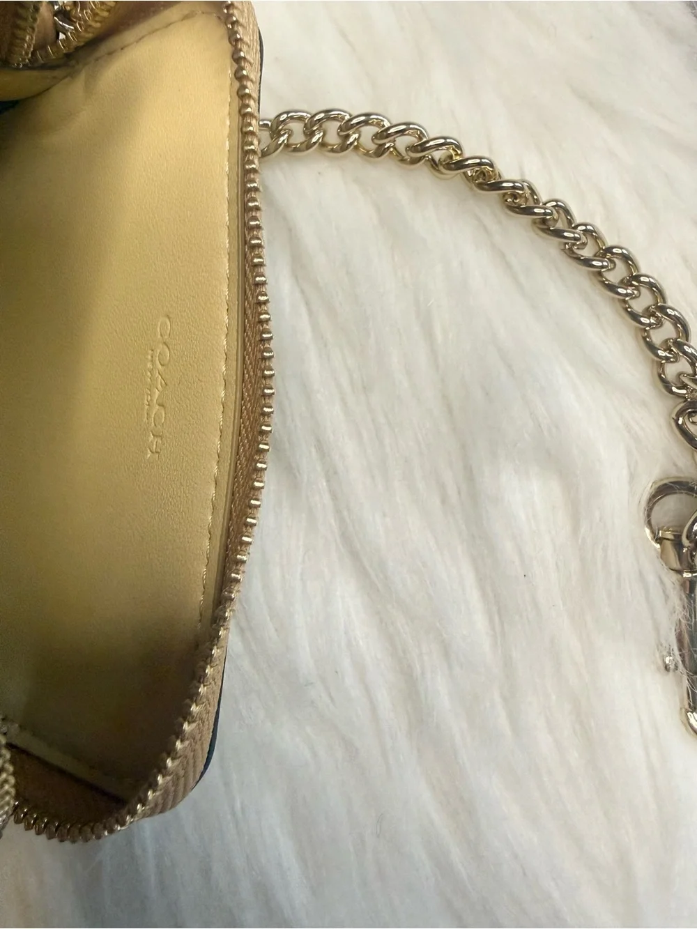 NWT Coach Zip Card Case In Signature Leather With Charm Strap CFI28 LIGHT LEMON
